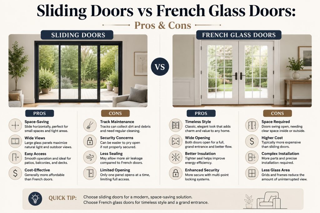 Sliding Doors vs French Glass Doors: Pros & Cons